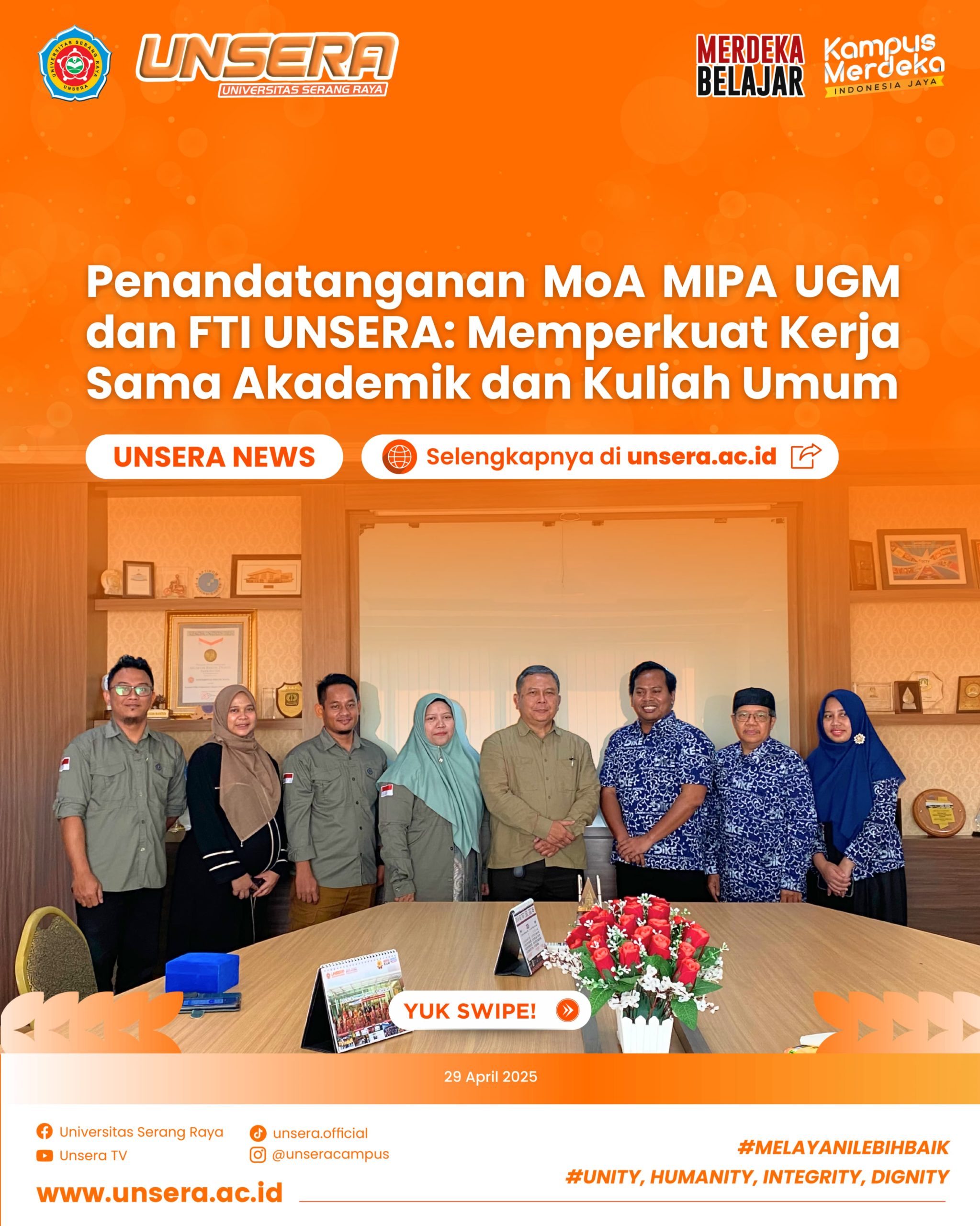 Penandatanganan MoA MIPA UGM dengan FTI UNSERA